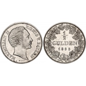 German States Bavara 1/2 Gulden 1855