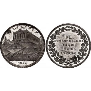 German States Bavaria Zinc Medal Valhalla 1842