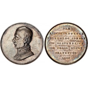 German States Frankfurt Silver Medal Regent Archduke Johann of Austria 1849
