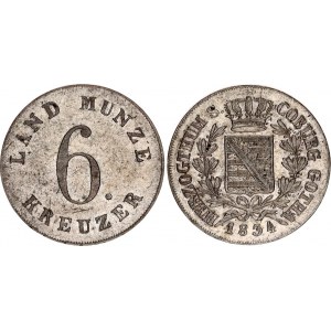 German States Saxe-Coburg-Gotha 6 Kreuzer 1834