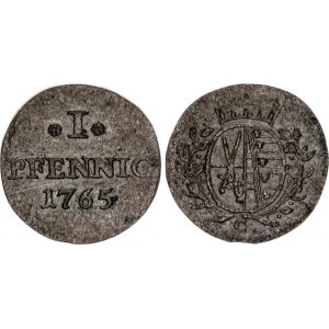 German States Saxony-Albertine 1 Pfennig 1765 C