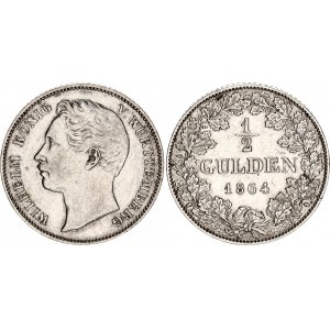 German States Württemberg 1/2 Gulden 1864