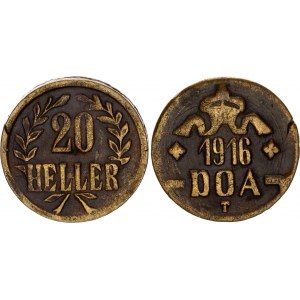 German East Africa 20 Heller 1916 T