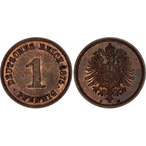 Germany - Empire 1 Pfennig 1876 C Flan Defect Error