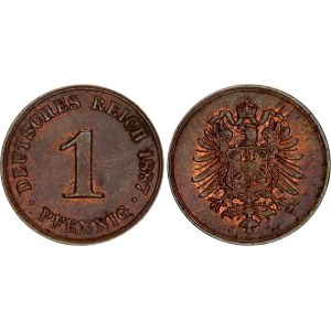 Germany - Empire 1 Pfennig 1887 J Flan Defect Error
