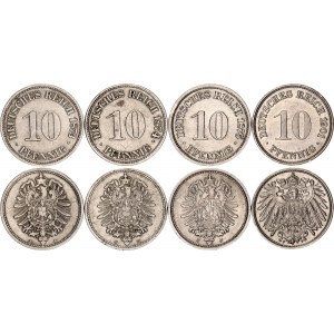 Germany - Empire 4 x 10 Pfennig 1873 - 1901