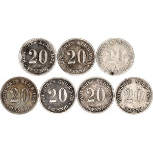 Germany - Empire 8 x 20 Pfennig 1873 - 1876