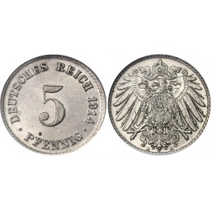 Germany - Empire 5 Pfennig 1914 A NGC MS 63