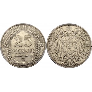 Germany - Empire 25 Pfennig 1910 J PCGS MS 65