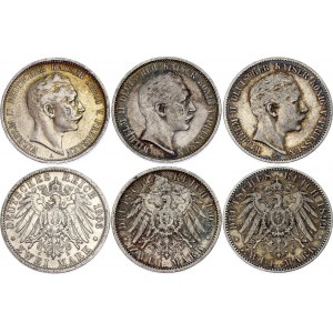 Germany - Empire Prussia 3 x 2 Mark 1899 - 1906 A