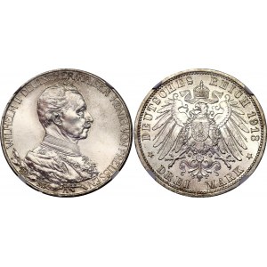 Germany - Empire Prussia 3 Mark 1913 A NGC MS 65