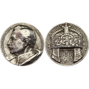Germany - Empire Prussia Silver Medal Wilhelm II - 25th Year of Reign 1913