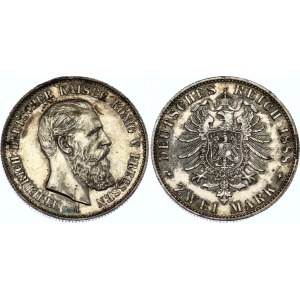 Germany - Empire Saxony-Albertine 2 Mark 1888 A