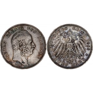 Germany - Empire Saxony-Albertine 5 Mark 1903 E