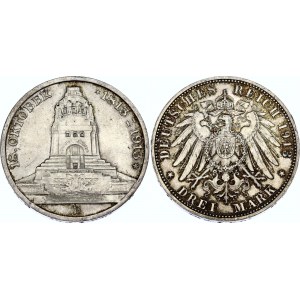 Germany - Empire Saxony-Albertine 3 Mark 1913 E