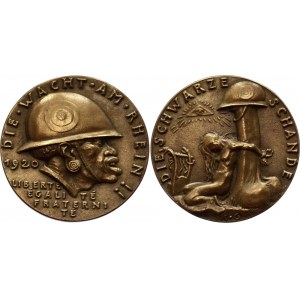 Germany - Weimar Republic Medal by Karl Goetz Black Shame 1920