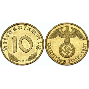Germany - Third Reich 10 Reichspfennig 1937 F