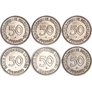 Germany - FRG 6 x 50 Pfennig 1949 - 1967