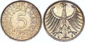 Germany - FRG 5 Deutsche Mark 1957 J