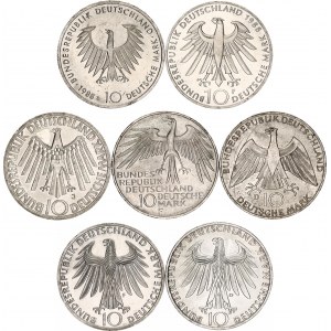 Germany - FRG 7 x 10 Deutsche Mark 1972 - 1988