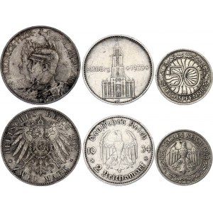 Germany Lot of 3 Silver Coins 1901 - 1934