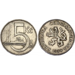 Czechoslovakia 5 Korun 1938