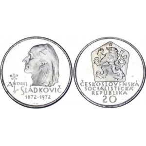 Czechoslovakia 20 Korun 1972 Sladkovic Proof