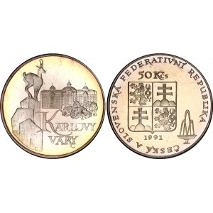 Czechoslovakia 50 Korun 1991 Karlovy Vary Proof