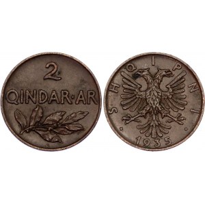 Albania 2 Qindar Ari 1935 R