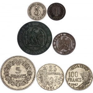Europe Lot of 5 Coins with Silver 1854 - 1957