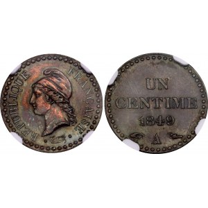France 1 Centime 1849 A NGC UNC