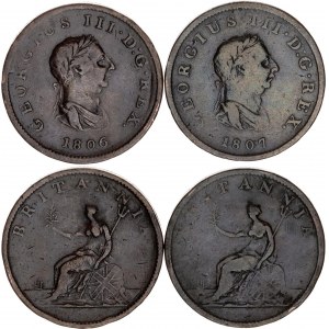 Great Britain 2 x 1/2 Penny 1806 - 1807