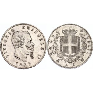 Italy 5 Lire 1875 M BN