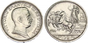 Italy 2 Lire 1914 R