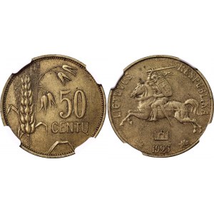 Lithuania 50 Centu 1925 NGC AU 58