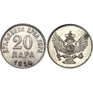 Montenegro 20 Para 1914 NGC MS 62