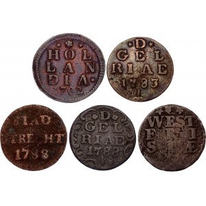Netherlands Lot of 5 Coins 1702 - 1788