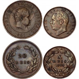 Portugal Lot of 2 Coins 1885 - 1891