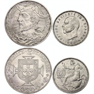 Portugal & Greece Lot of 2 Coins 1960 - 1969