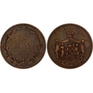 Romania 10 Bani 1867 WATT & CO.
