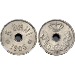 Romania 5 Bani 1906 J NGC MS 63