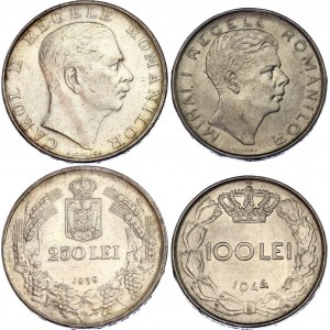 Romania 250 & 100 Lei 1939 - 1944