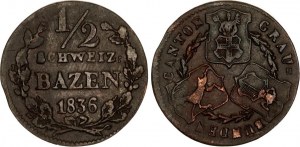 Switzerland Graubunden 1/2 Batzen 1836
