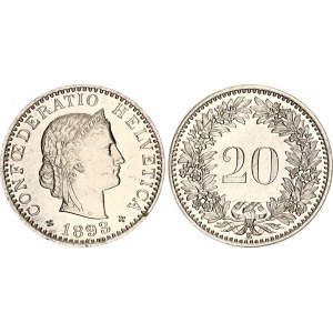 Switzerland 20 Rappen 1893 B