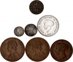 World Lot of 7 Coins 1838 - 1929