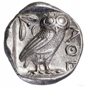 Tetradrachma, c. 454-404 BC, Athens; Av: Head of Athena in...
