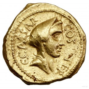 Aureus, 46 v. Chr., Rom; Av: Kopf einer Frau (wahrscheinlich...