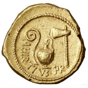 Aureus, 46 v. Chr., Rom; Av: Kopf einer Frau (wahrscheinlich...