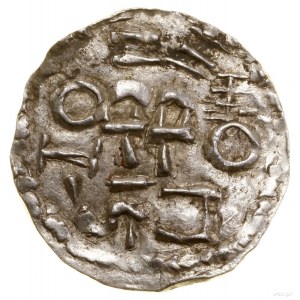 Denar, bez daty (973-1002); Aw: Krzyż grecki, w każdym ...