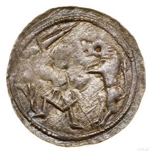 Denarius; Av: A prince on a throne with a sword in his hand, next to a sto...
